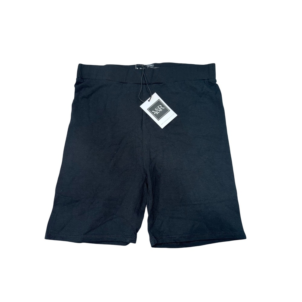 Y&R Black Cotton Spandex Bike Shorts Comfortable Stretchy Athleisure‎ Size S